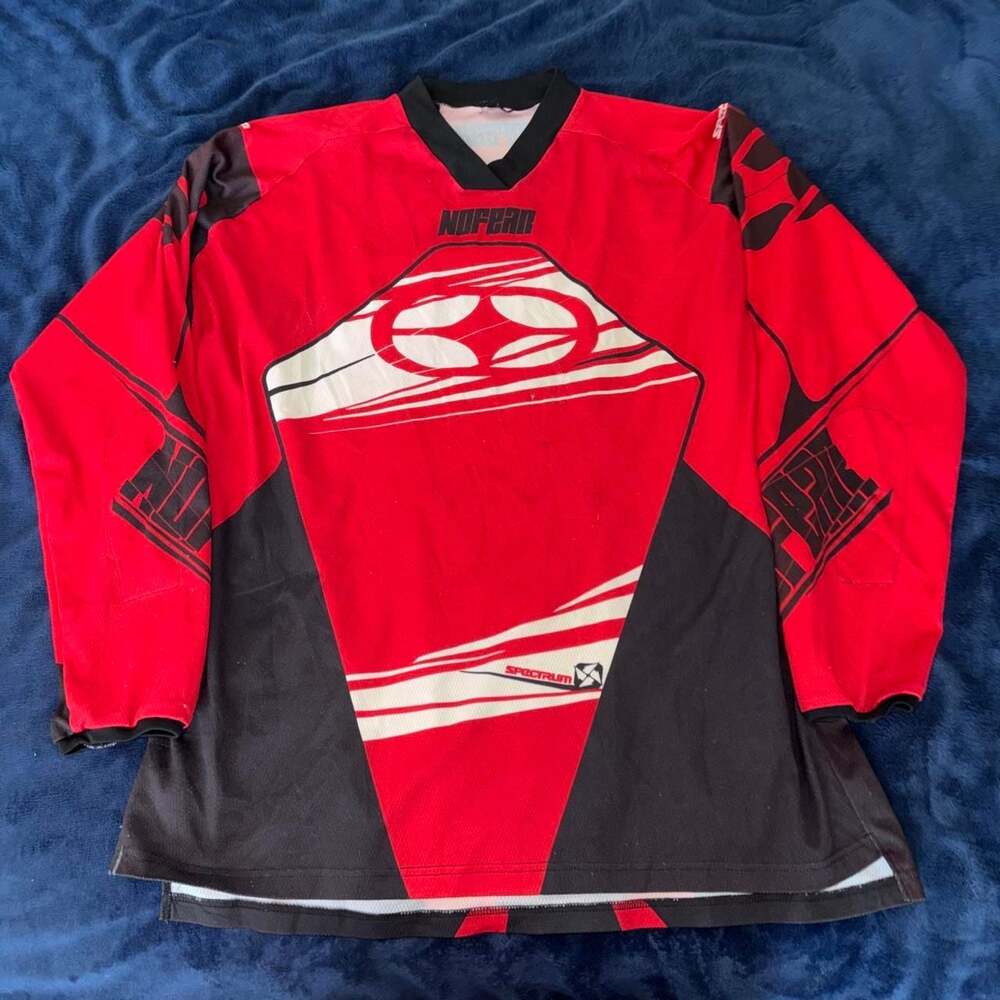 No Fear Spectrum Motocross Jersey Red Black Long Sleeve